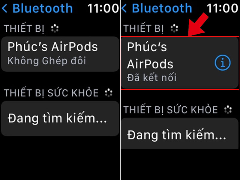 Chọn AirPods để kết nối